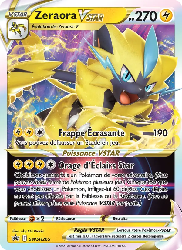 Scan HD carte Pokémon Zeraora VSTAR SWSH265/107 — Promo SWSH