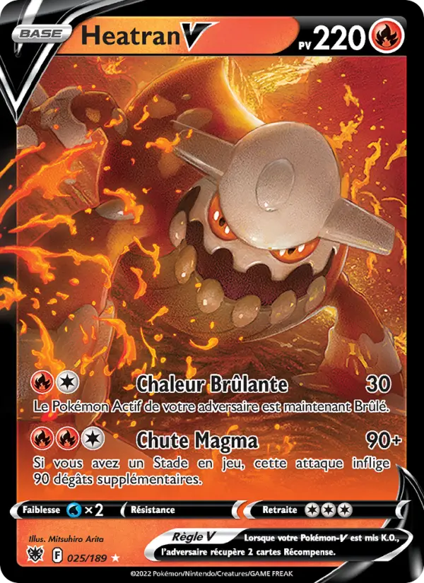 Scan HD carte Pokémon Heatran V 025/189 — Astres Radieux