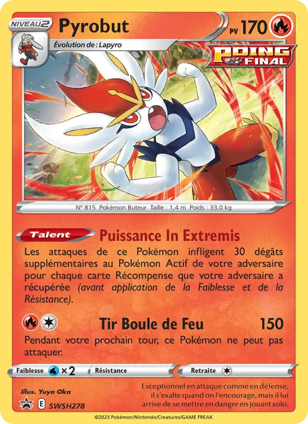 Scan HD carte Pokémon Pyrobut SWSH278/107 — Promo SWSH