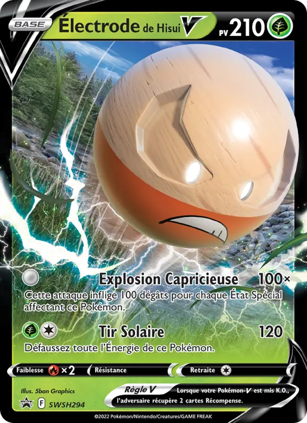 Scan HD carte Pokémon Électrode de Hisui V SWSH294/107 — Promo SWSH