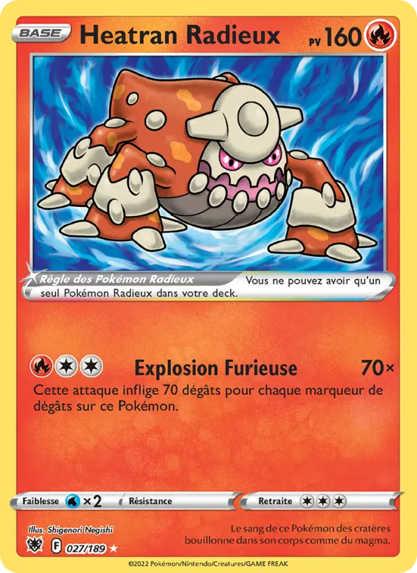 Scan HD carte Pokémon Heatran Radieux 027/189 — Astres Radieux