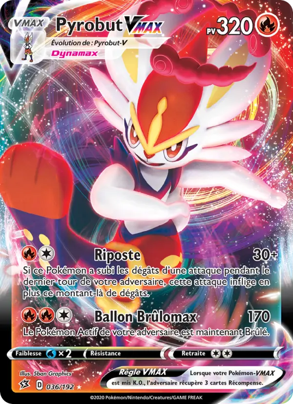 Scan HD carte Pokémon Pyrobut VMAX 36/192 — Clash des Rebelles