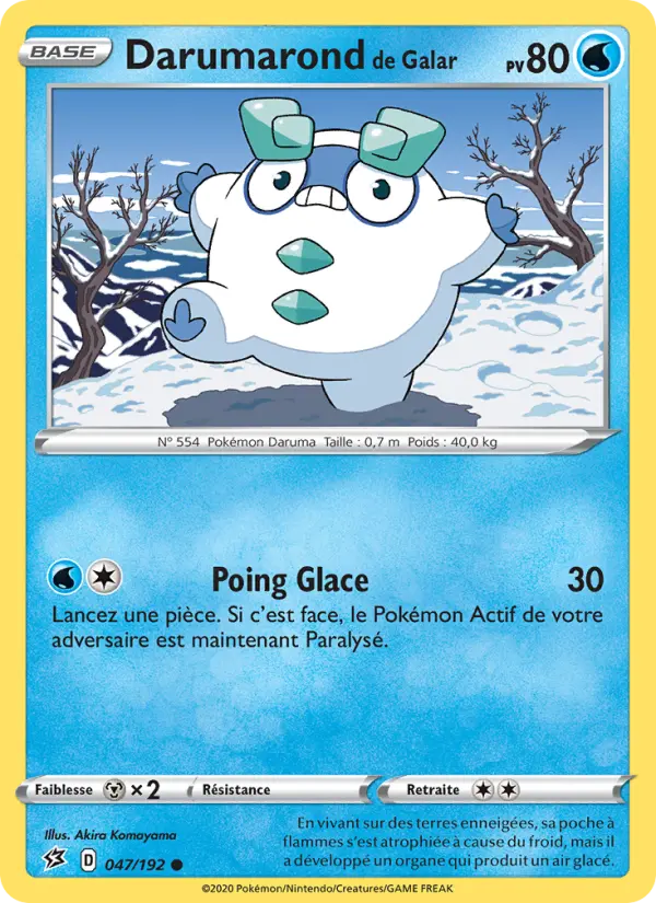 Scan HD carte Pokémon Darumarond de Galar 47/192 — Clash des Rebelles