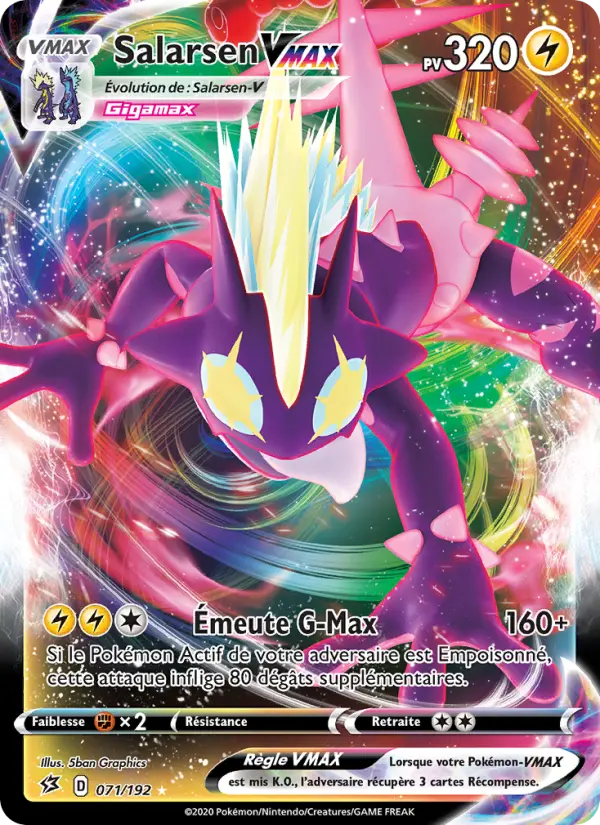 Scan HD carte Pokémon Salarsen VMAX 71/192 — Clash des Rebelles