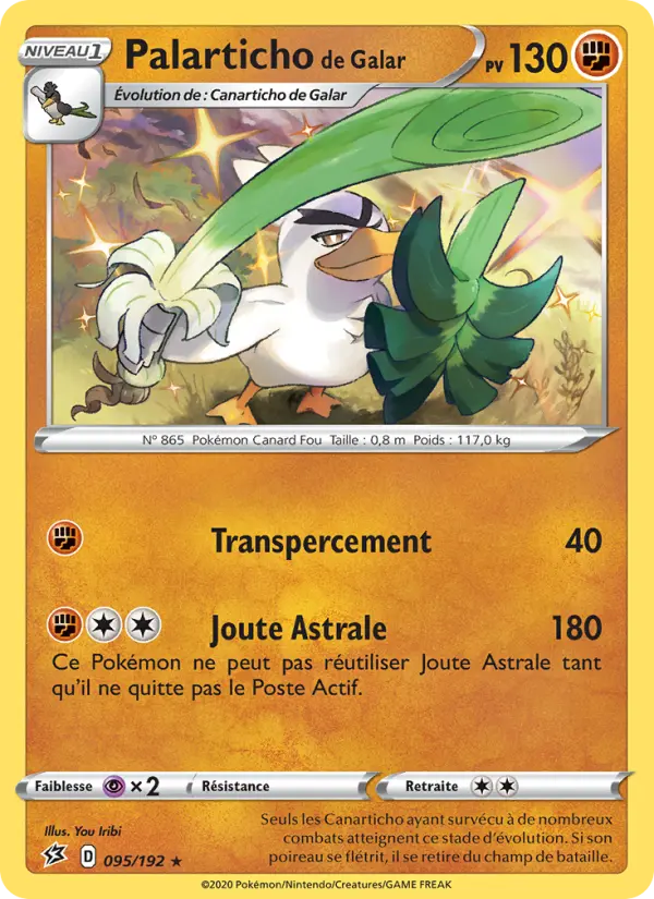 Scan HD carte Pokémon Palarticho de Galar 95/192 — Clash des Rebelles