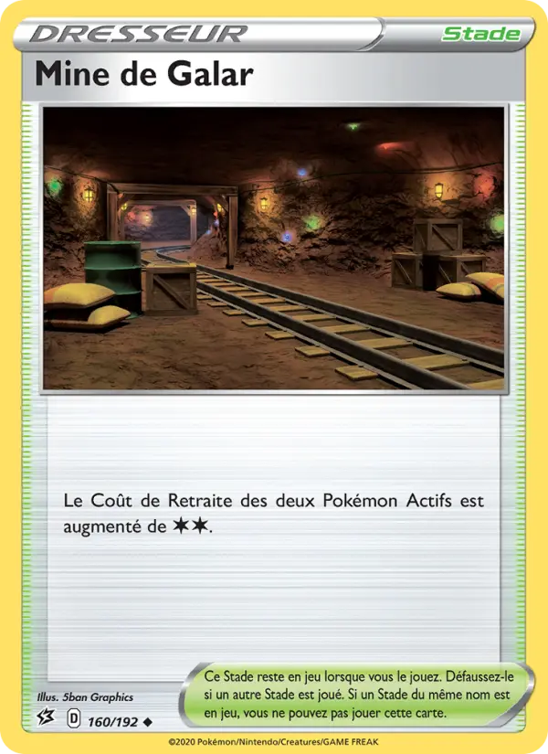 Scan HD carte Pokémon Mine de Galar 160/192 — Clash des Rebelles