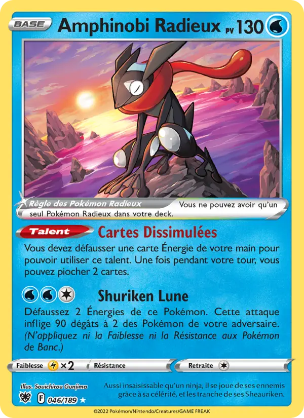 Scan HD carte Pokémon Amphinobi Radieux 046/189 — Astres Radieux