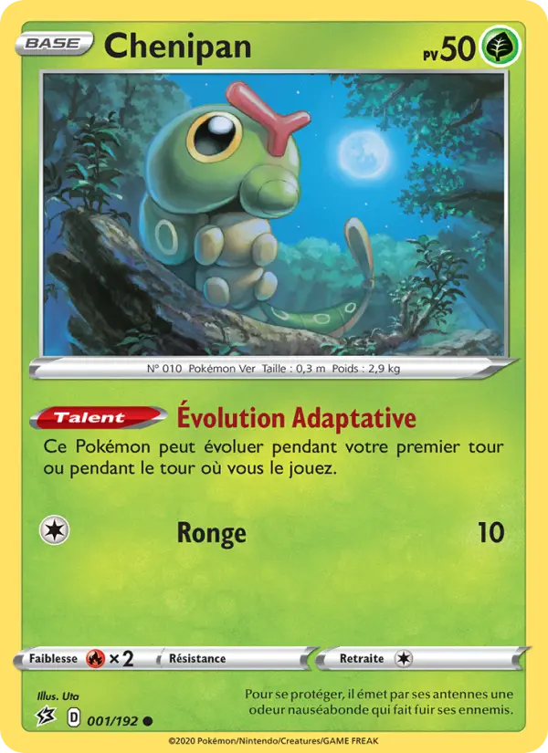 Scan HD carte Pokémon Chenipan 1/192 — Clash des Rebelles