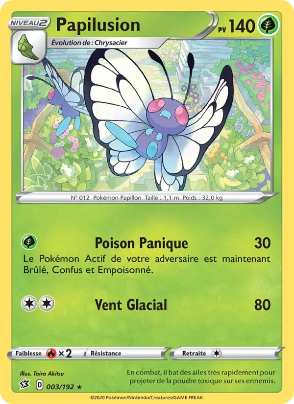 Scan HD carte Pokémon Papilusion 3/192 — Clash des Rebelles
