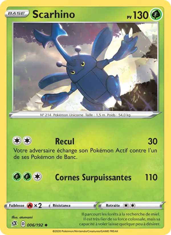 Scan HD carte Pokémon Scarhino 6/192 — Clash des Rebelles