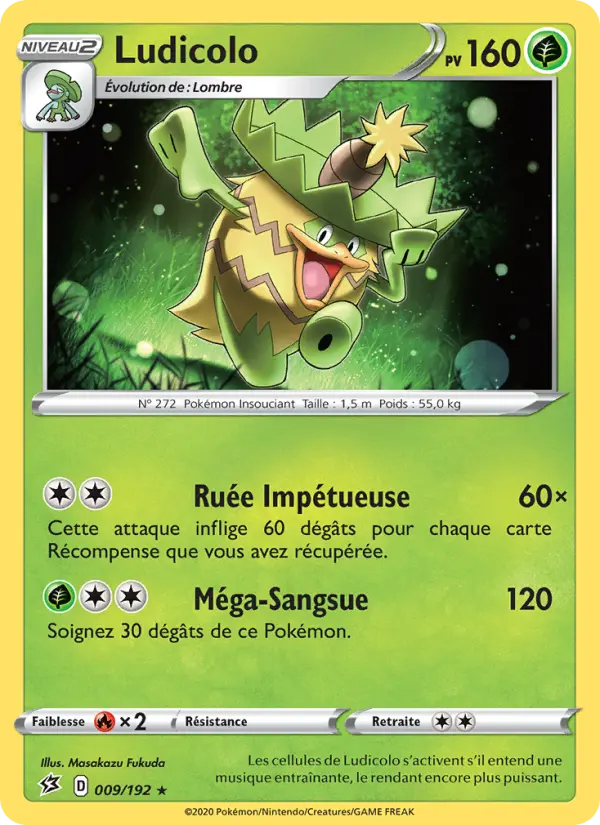 Scan HD carte Pokémon Ludicolo 9/192 — Clash des Rebelles