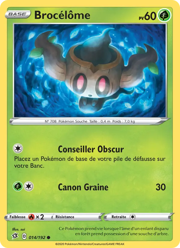 Scan HD carte Pokémon Brocélôme 14/192 — Clash des Rebelles