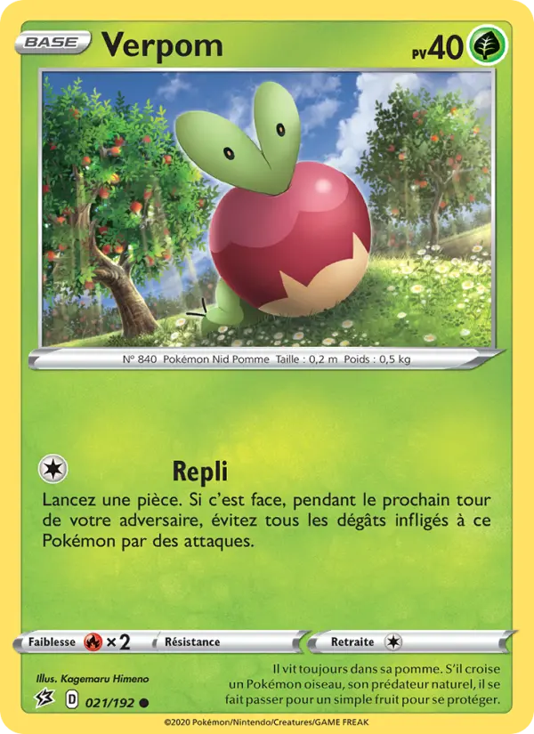 Scan HD carte Pokémon Verpom 21/192 — Clash des Rebelles