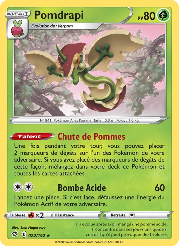 Scan HD carte Pokémon Pomdrapi 22/192 — Clash des Rebelles