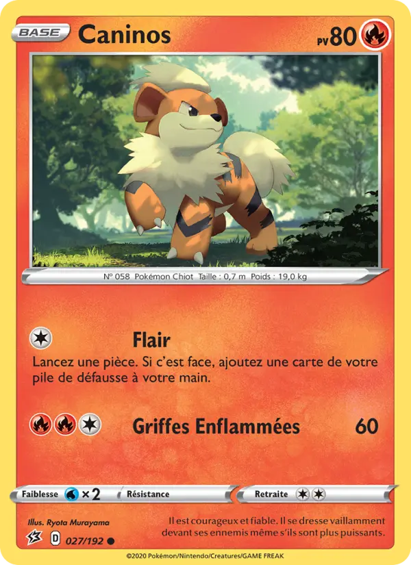 Scan HD carte Pokémon Caninos 27/192 — Clash des Rebelles