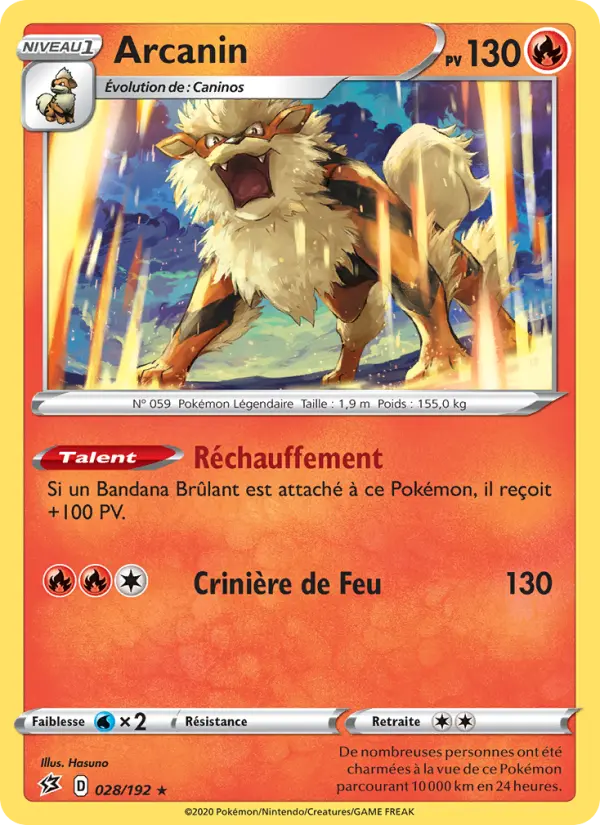 Scan HD carte Pokémon Arcanin 28/192 — Clash des Rebelles