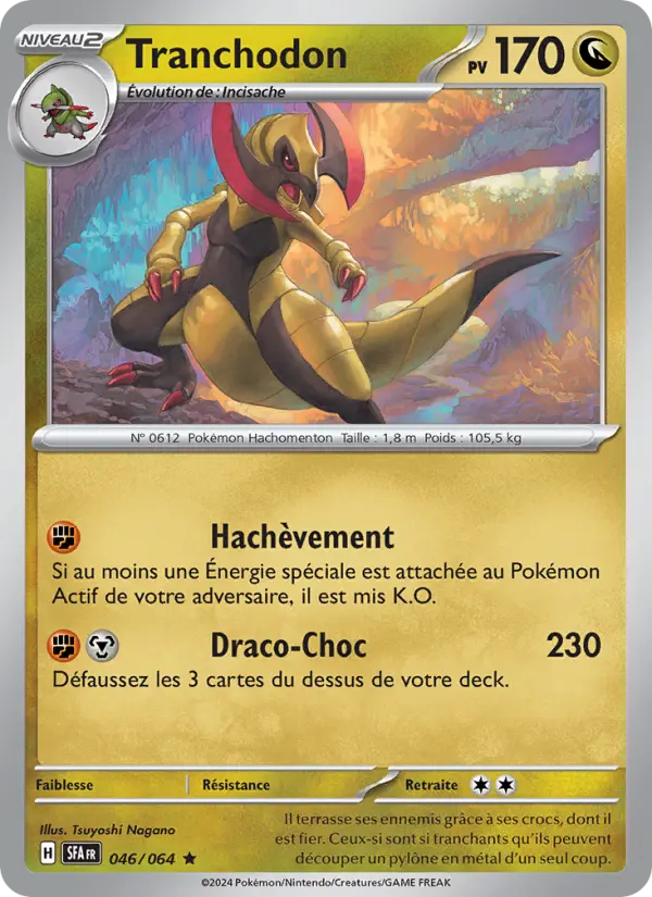 Scan HD carte Pokémon Tranchodon 046/64 — Fable Nébuleuse