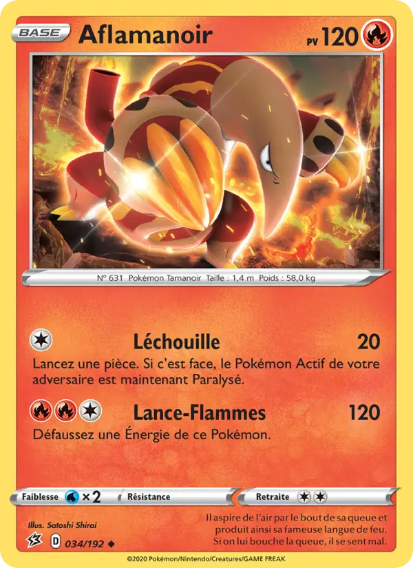 Scan HD carte Pokémon Aflamanoir 34/192 — Clash des Rebelles