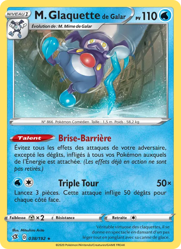 Scan HD carte Pokémon M. Glaquette de Galar 38/192 — Clash des Rebelles