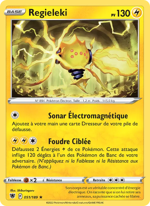 Scan HD carte Pokémon Regieleki 051/189 — Astres Radieux