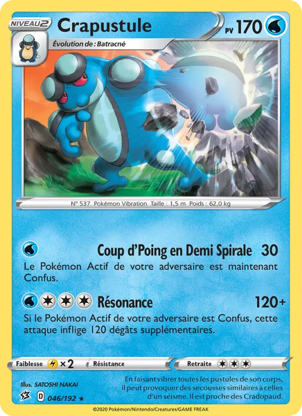 Scan HD carte Pokémon Crapustule 46/192 — Clash des Rebelles