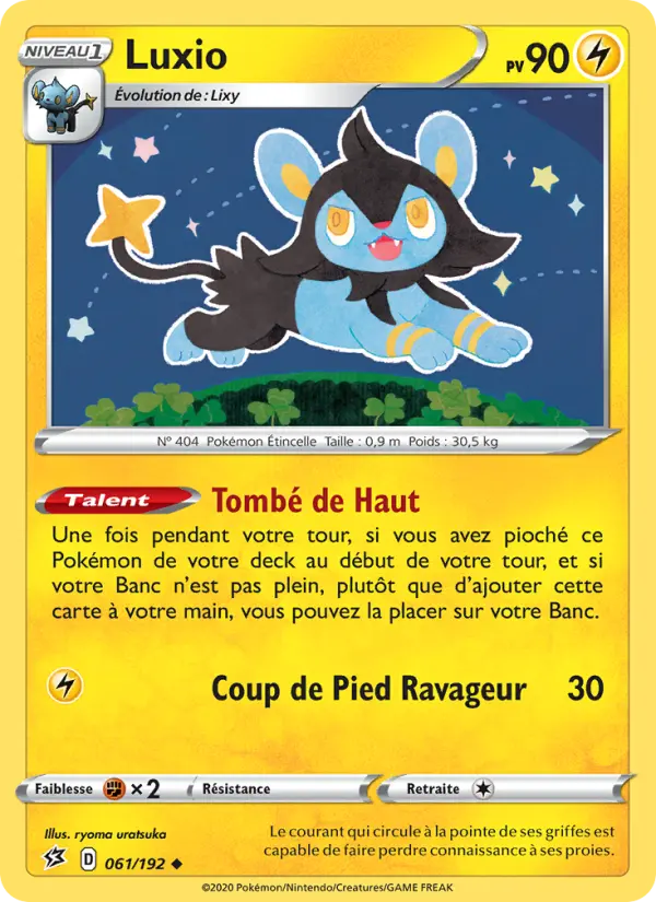Scan HD carte Pokémon Luxio 61/192 — Clash des Rebelles