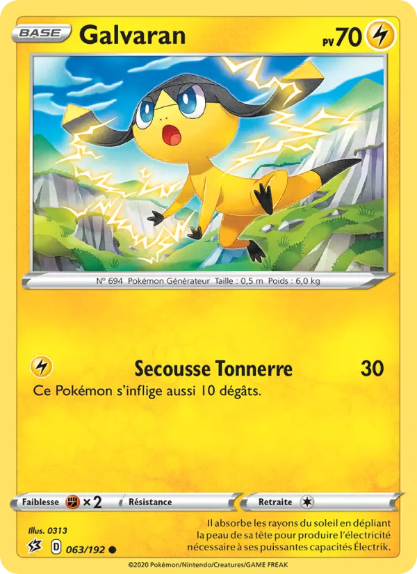 Scan HD carte Pokémon Galvaran 63/192 — Clash des Rebelles
