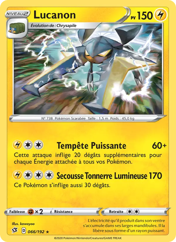 Scan HD carte Pokémon Lucanon 66/192 — Clash des Rebelles