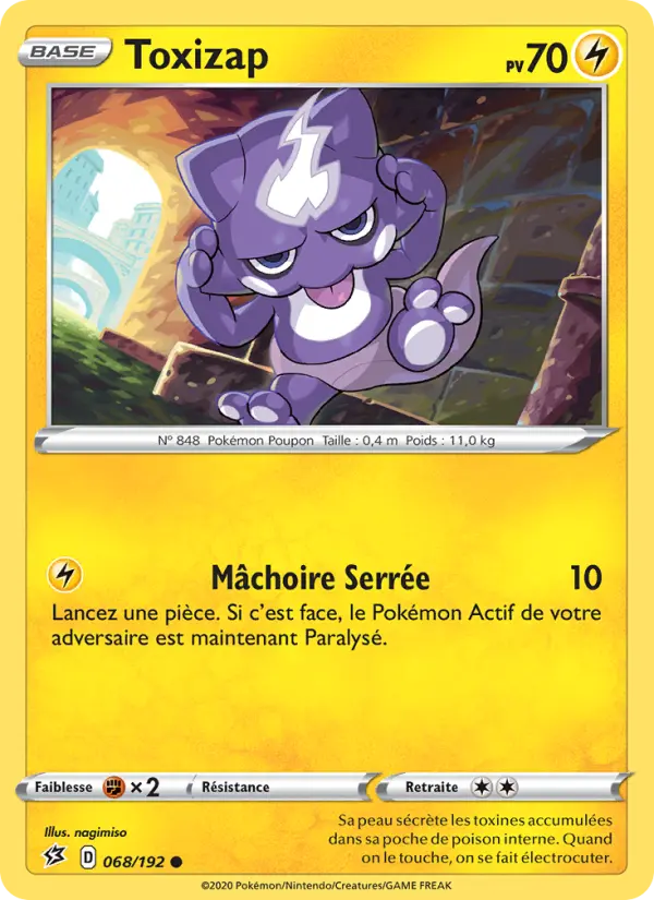 Scan HD carte Pokémon Toxizap 68/192 — Clash des Rebelles
