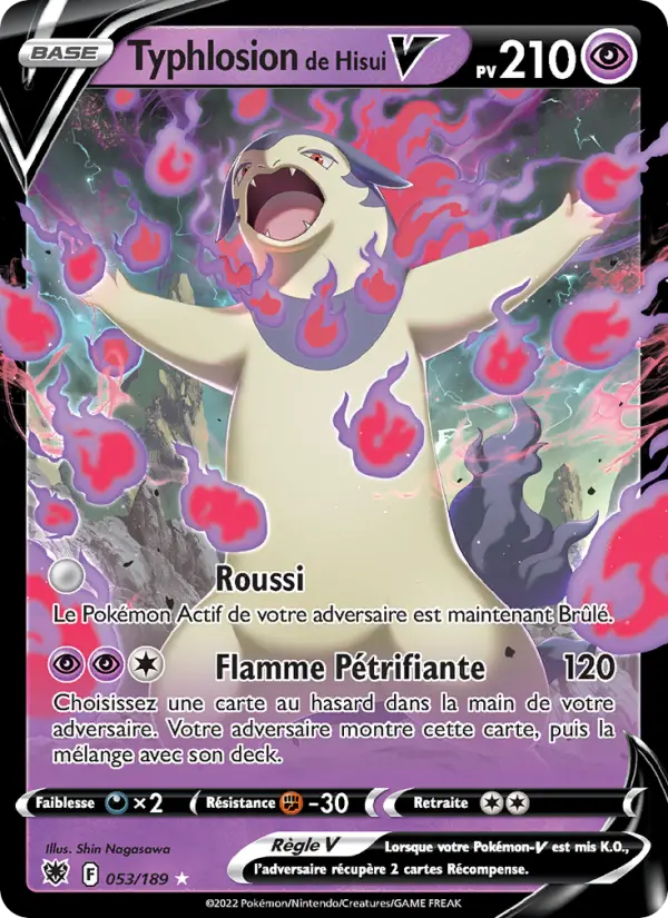 Scan HD carte Pokémon Typhlosion de Hisui V 053/189 — Astres Radieux
