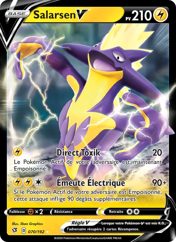 Scan HD carte Pokémon Salarsen V 70/192 — Clash des Rebelles