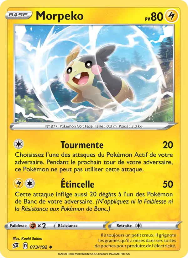Scan HD carte Pokémon Morpeko 73/192 — Clash des Rebelles