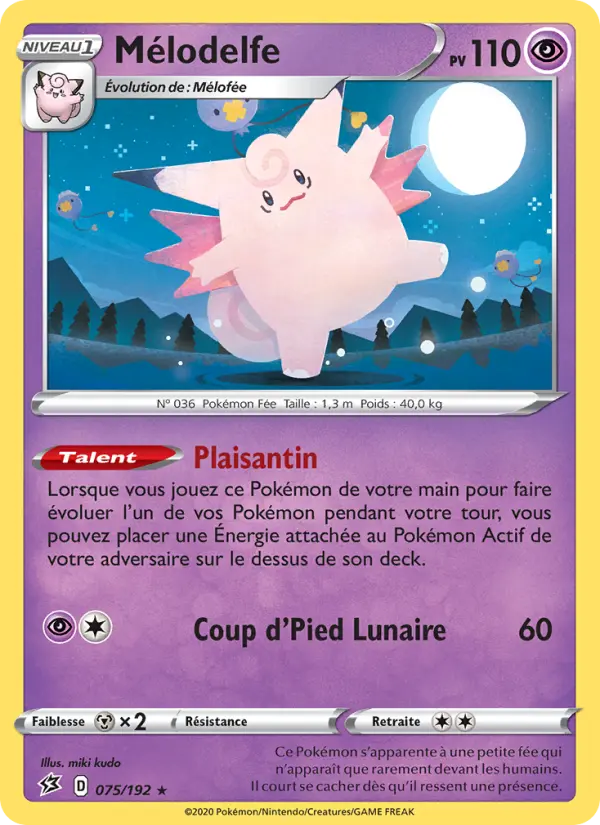 Scan HD carte Pokémon Mélodelfe 75/192 — Clash des Rebelles