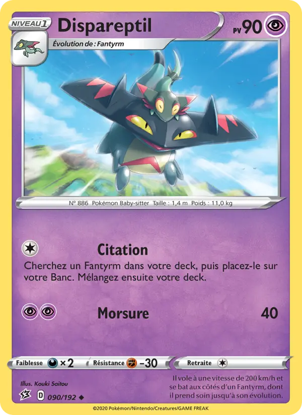 Scan HD carte Pokémon Dispareptil 90/192 — Clash des Rebelles
