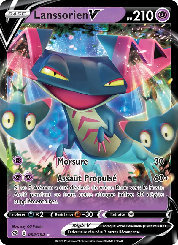Scan HD carte Pokémon Lanssorien V 92/192 — Clash des Rebelles
