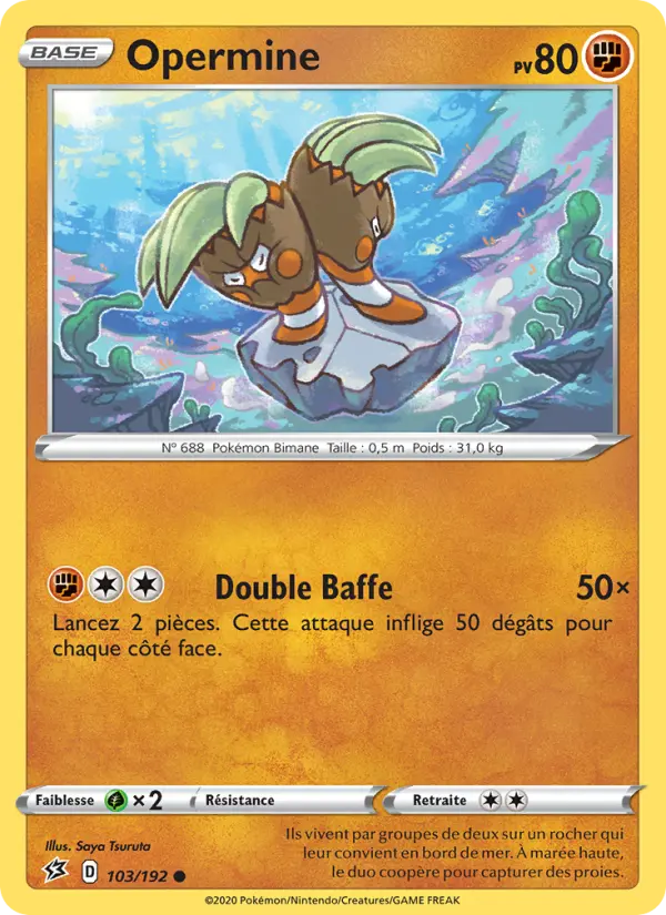 Scan HD carte Pokémon Opermine 103/192 — Clash des Rebelles