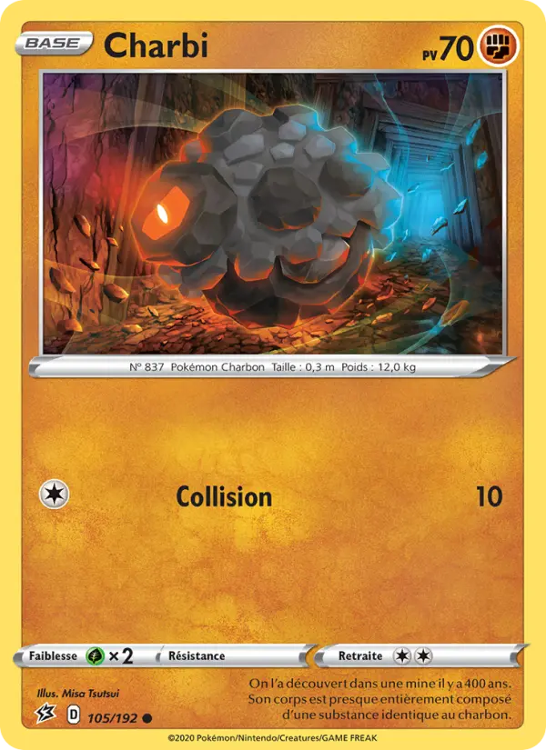 Scan HD carte Pokémon Charbi 105/192 — Clash des Rebelles