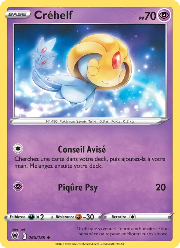 Scan HD carte Pokémon Créhelf 065/189 — Astres Radieux