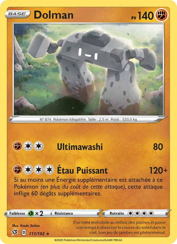 Scan HD carte Pokémon Dolman 111/192 — Clash des Rebelles