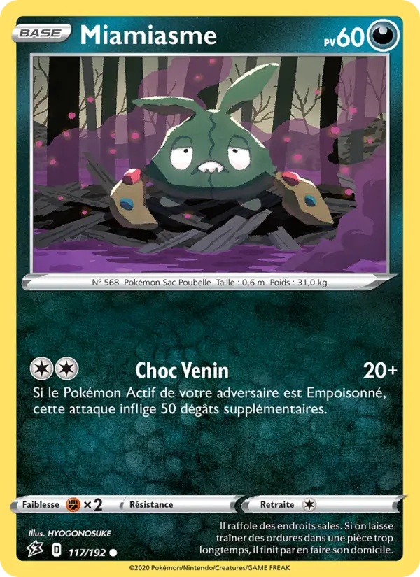 Scan HD carte Pokémon Miamiasme 117/192 — Clash des Rebelles