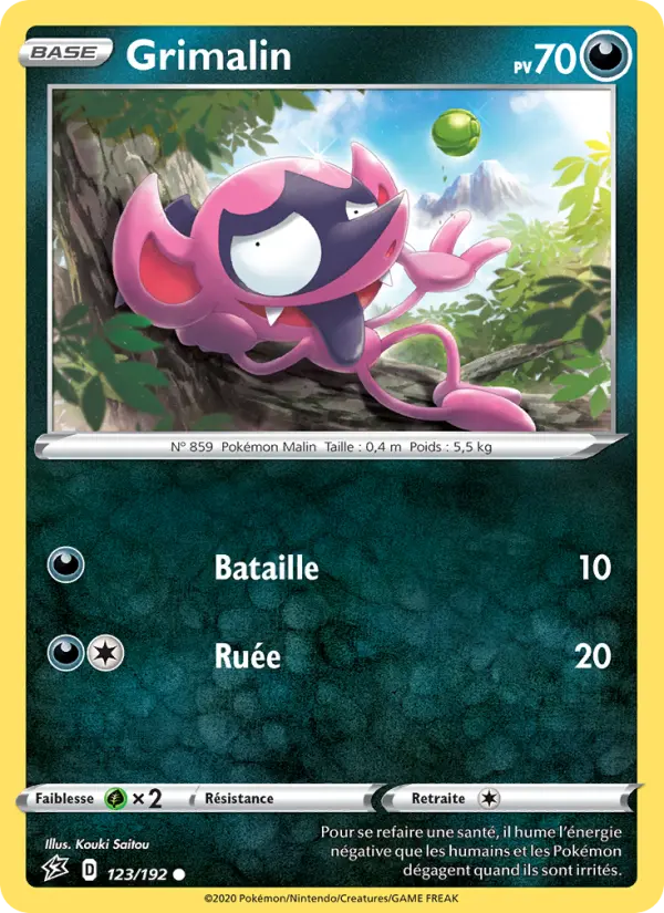 Scan HD carte Pokémon Grimalin 123/192 — Clash des Rebelles