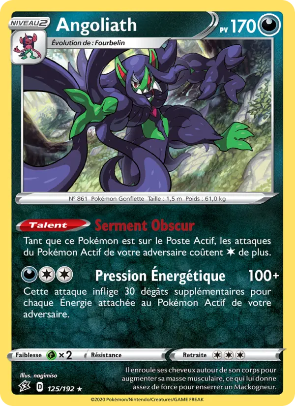 Scan HD carte Pokémon Angoliath 125/192 — Clash des Rebelles