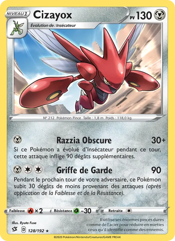 Scan HD carte Pokémon Cizayox 128/192 — Clash des Rebelles