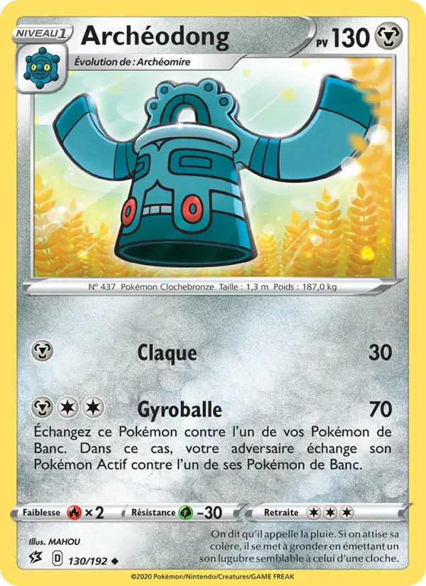 Scan HD carte Pokémon Archéodong 130/192 — Clash des Rebelles