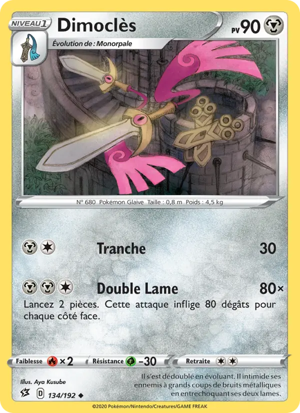 Scan HD carte Pokémon Dimoclès 134/192 — Clash des Rebelles