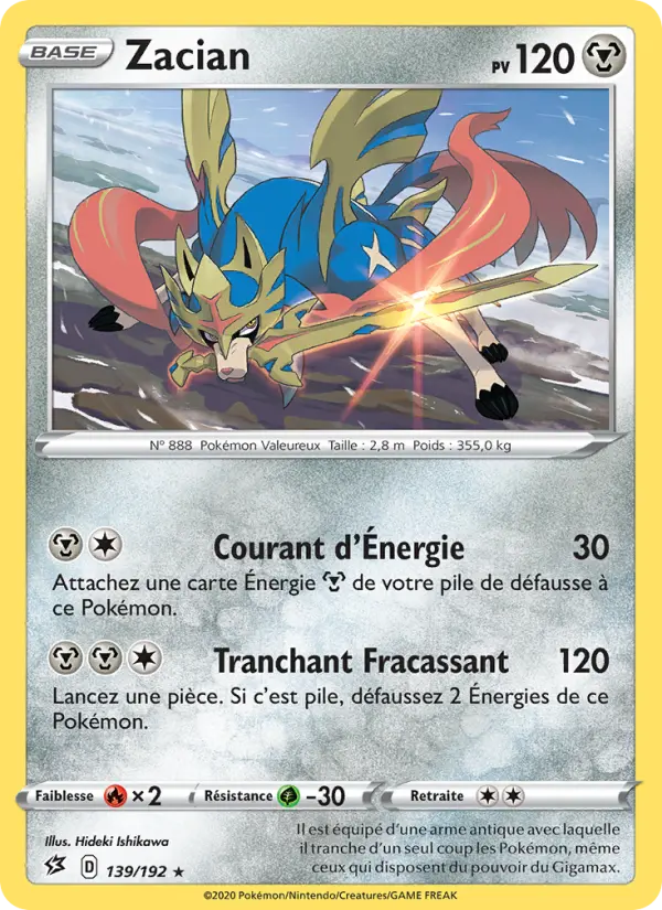 Scan HD carte Pokémon Zacian 139/192 — Clash des Rebelles