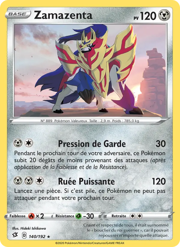 Scan HD carte Pokémon Zamazenta 140/192 — Clash des Rebelles