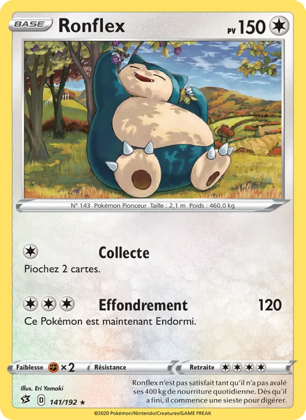 Scan HD carte Pokémon Ronflex 141/192 — Clash des Rebelles