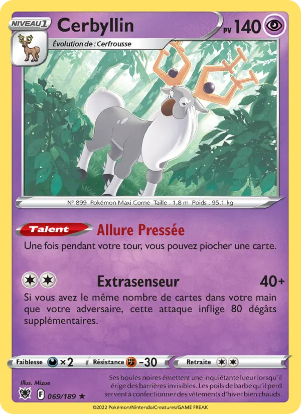 Scan HD carte Pokémon Cerbyllin 069/189 — Astres Radieux
