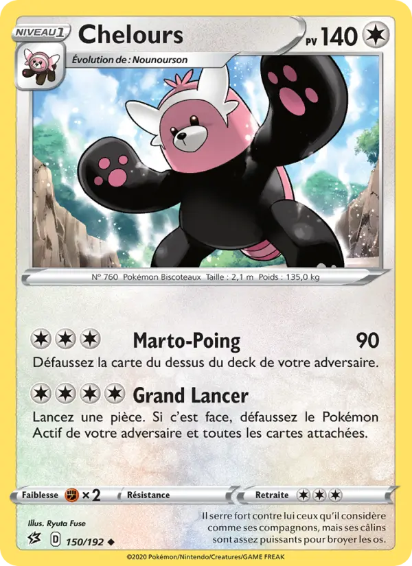 Scan HD carte Pokémon Chelours 150/192 — Clash des Rebelles